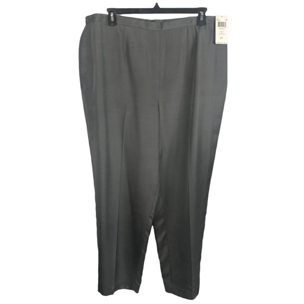 Dana Buchman Gray Straight-Leg Trousers